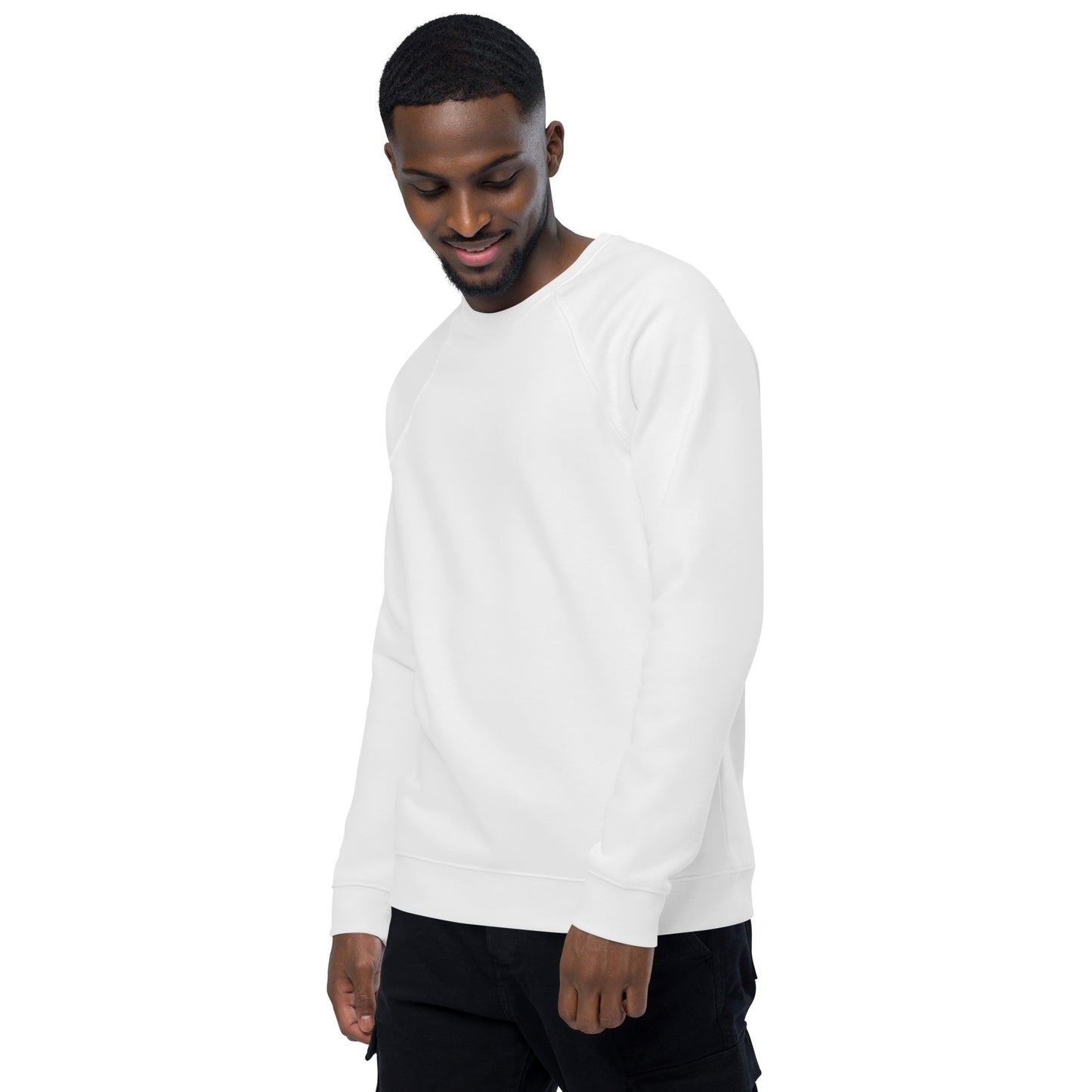 Unisex organic raglan sweatshirt